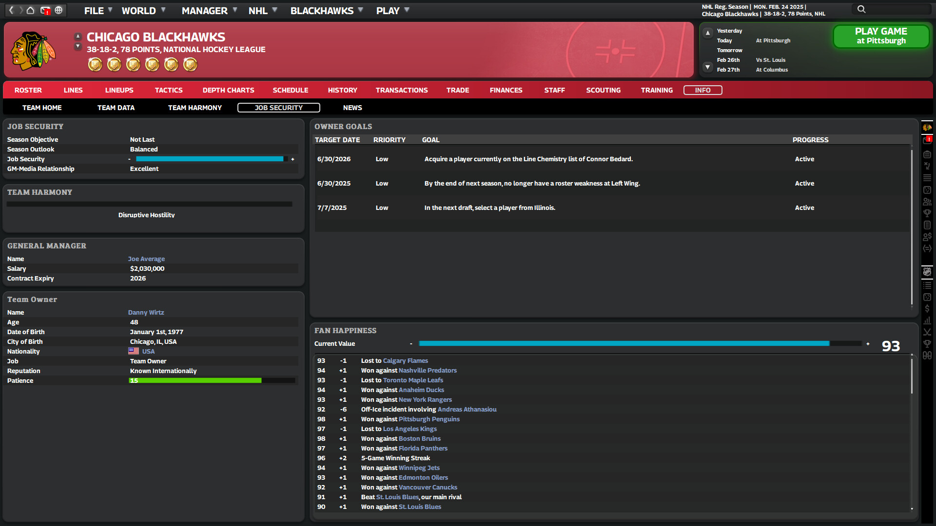 Franchise Hockey Manager 11 gameplay screenshot 1