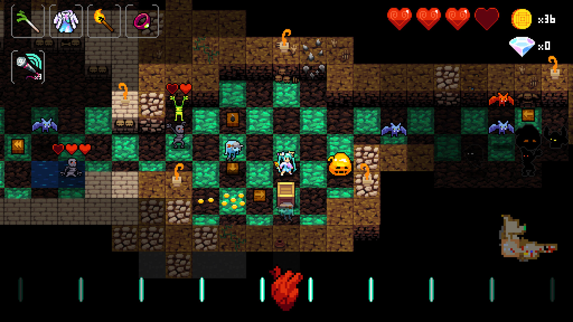 Crypt of the NecroDancer: Hatsune Miku Character DLC gameplay screenshot 2