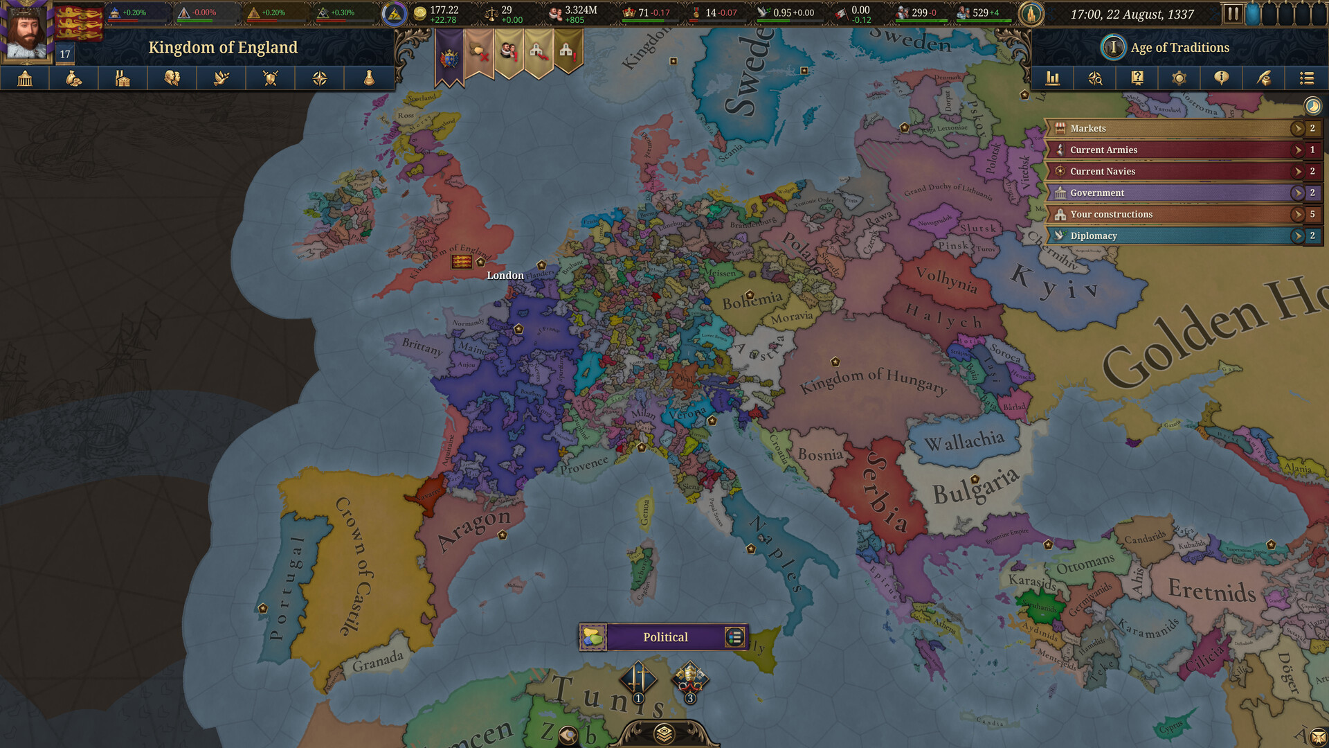 Europa Universalis V gameplay screenshot 2